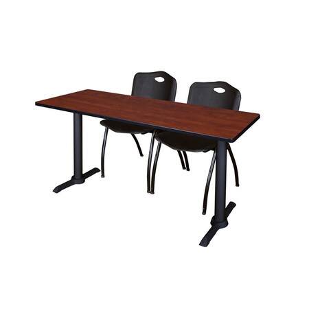 Cain Rectangle Tables > Training Tables > Cain Training Table & Chair Sets, 66 W, 24 L, 29 H, Cherry MTRCT6624CH47BK